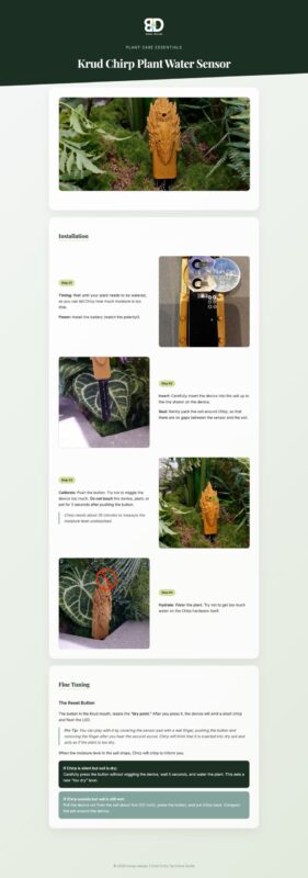 Krud Chirp: The Smart Plant Water Sensor For Effortless Care 2 Krud Chirp Guide Bongs.design V1.1