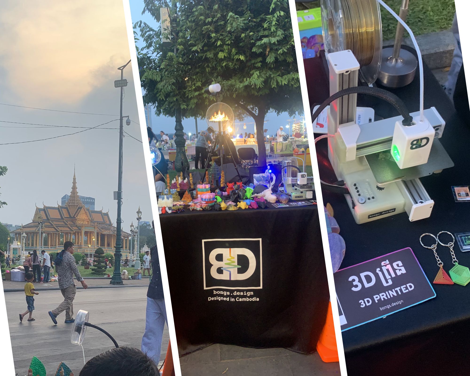 Bongs Design Phnom Penh Walking Street Khmer 3D Prints Tote Bags